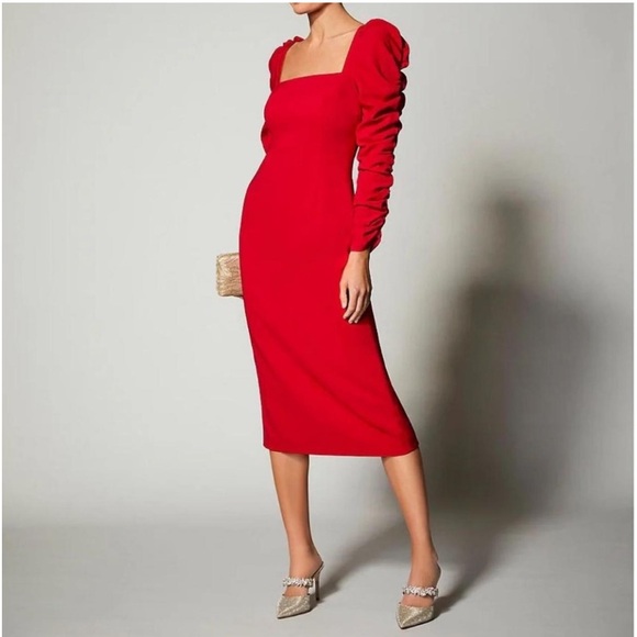 NWT Antonio Melani Francine
Square Neck Long Ruched
Sleeve Dress - Picture 4 of 10